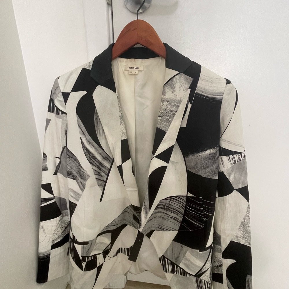 Helmut Lang graphic black and white Blazer